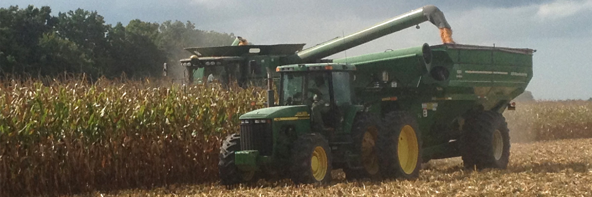 Cutting Corn with John Deere - Garry Makamson Farms